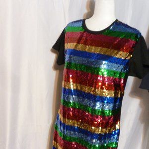 Sequin FSL ApparelShort Sleeves Mini Dress/Tunic